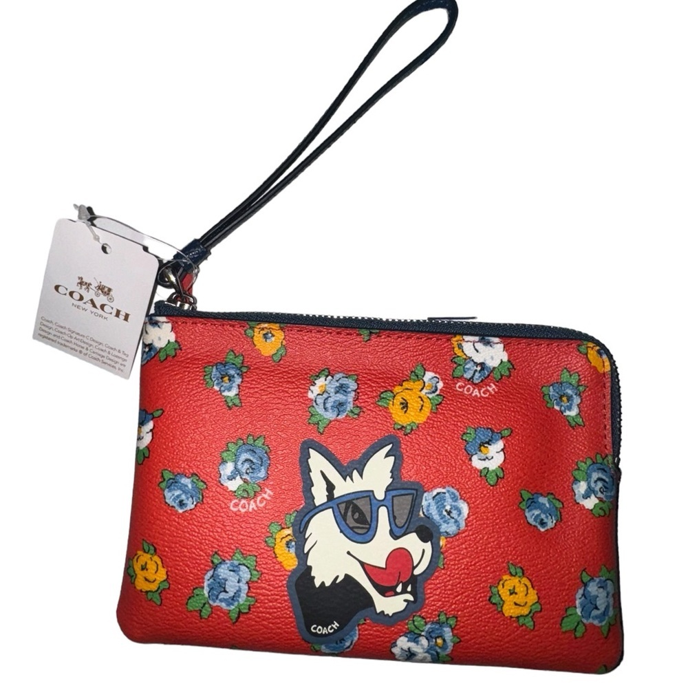 Coach Charlie Tea Rose Wristlet
